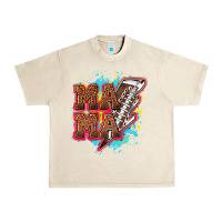 Sandshell Mama Football lightning bolt Urban Heavy Tee - HowdyJamesFarm