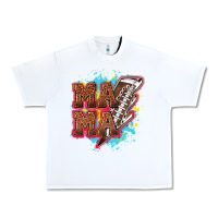 White Mama Football lightning bolt Urban Heavy Tee - HowdyJamesFarm