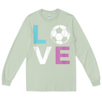 Matcha Soccer Gift for Girls Women I Love Soccer Vintage Long Sleeve Tee - minhPixels