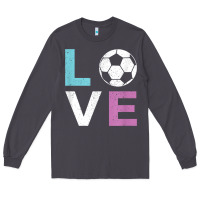 Smoke Soccer Gift for Girls Women I Love Soccer Vintage Long Sleeve Tee - minhPixels
