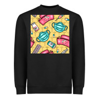 Black nurse medicine seamless pattern Heavyweight Sweatshirt - BundleAndBundleShop