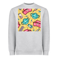 Heather Grey nurse medicine seamless pattern Heavyweight Sweatshirt - BundleAndBundleShop