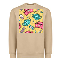 Mushroom nurse medicine seamless pattern Heavyweight Sweatshirt - BundleAndBundleShop