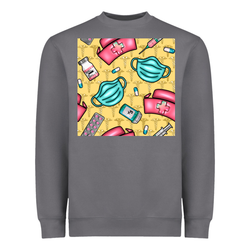 Nurse Medicine Seamless Pattern Heavyweight Sweatshirt by BundleAndBundleShop | Teevron