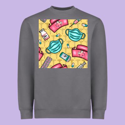 Nurse Medicine Seamless Pattern Heavyweight Sweatshirt Designed By Bundleandbundleshop