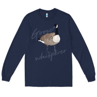 Navy Canadian Goose Whisperer Shirt Funny Cute Bird Hunter Gift 2 Long Sleeve Tee - minhPixels