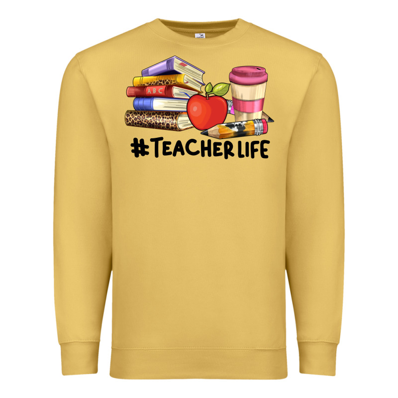 Teacher Life With Books  Pen And Coffee Premium Sweatshirt by Artiststas | Teevron