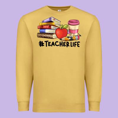 Teacher Life With Books  Pen And Coffee Premium Sweatshirt Designed By Artiststas