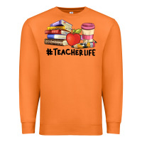Carrot teacher life with books  pen and coffee Premium Sweatshirt - Artiststas