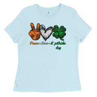 Baby Blue peace love st patrick's day Ladies Tee - Bettercallsaul