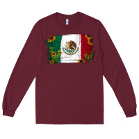 Burgundy cactus sunflower mexican flag Long Sleeve Tee - Jasminsmagicworld