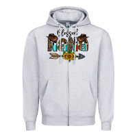 Heather Grey blessed nana Zipper Hoodie - CowhideDigitalArt
