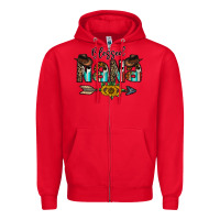 Red blessed nana Zipper Hoodie - CowhideDigitalArt