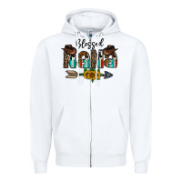 White blessed nana Zipper Hoodie - CowhideDigitalArt