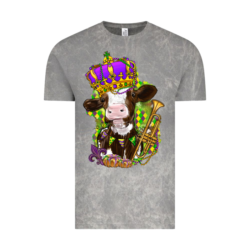 Mardi Gras Cow Vintage Tee by HowdyJamesFarm | Teevron