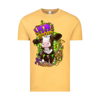 Vintage Mustard Mardi Gras Cow Vintage Tee - HowdyJamesFarm