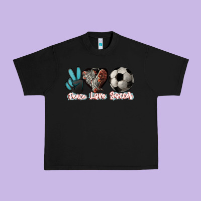 Peace Love Soccer Urban Heavy Tee Designed By Howdyjamesfarm