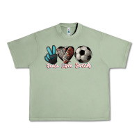 Oil Green Peace love Soccer Urban Heavy Tee - HowdyJamesFarm