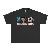 Pigment Black Peace love Soccer Urban Heavy Tee - HowdyJamesFarm