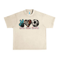 Sandshell Peace love Soccer Urban Heavy Tee - HowdyJamesFarm