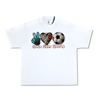 White Peace love Soccer Urban Heavy Tee - HowdyJamesFarm