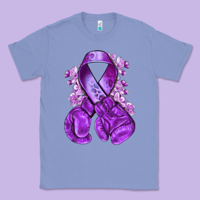 Purple Ribbon With Boxing Gloves Classic Tee Designed By Nancycooperartshop