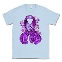 Dusty Blue purple ribbon with boxing gloves Classic Tee - NancyCooperArtShop