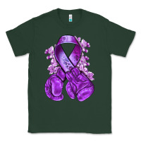 Sports Green purple ribbon with boxing gloves Classic Tee - NancyCooperArtShop
