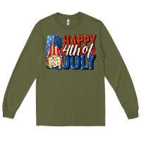 Army Green Happy 4th of july gnome Long Sleeve Tee - CowGirlArtShop