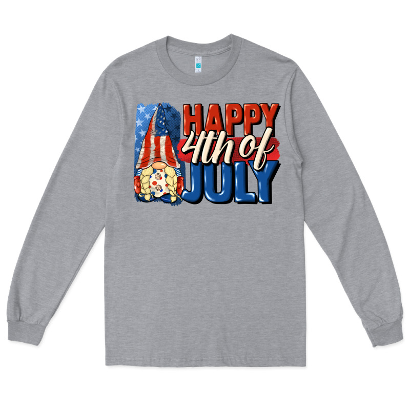 Happy 4th Of July Gnome Long Sleeve Tee by CowGirlArtShop | Teevron