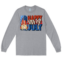 Heather Grey Happy 4th of july gnome Long Sleeve Tee - CowGirlArtShop