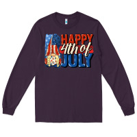 Plum Happy 4th of july gnome Long Sleeve Tee - CowGirlArtShop