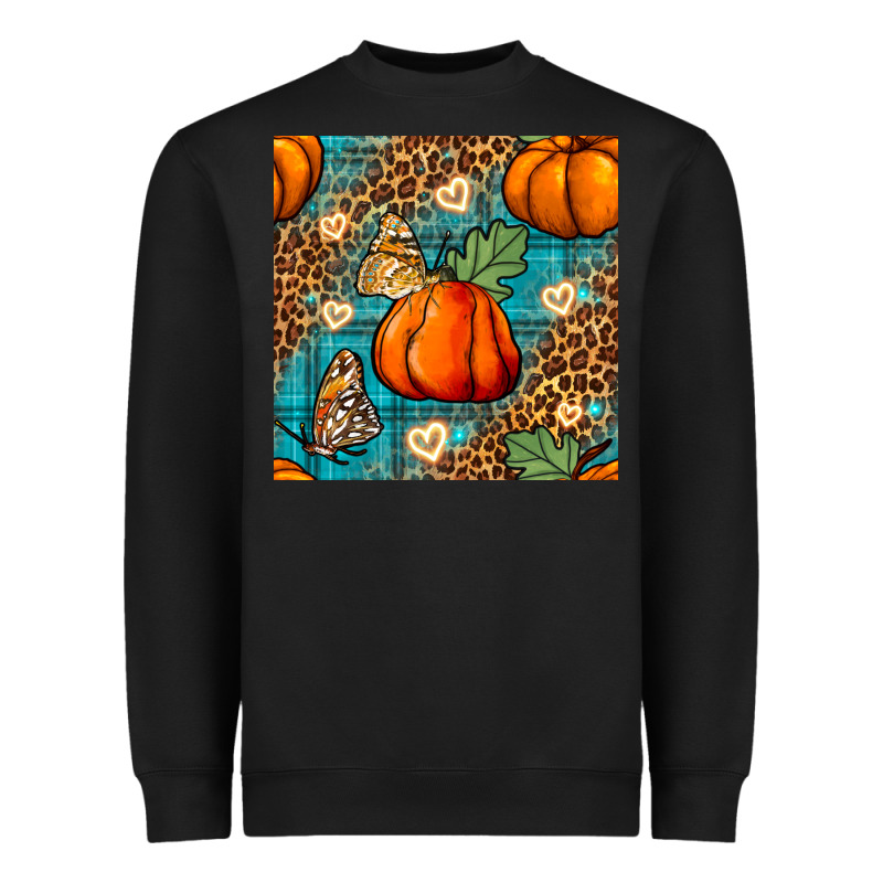 Pumpkin And Butterfly Seamless Pattern Heavyweight Sweatshirt by BundleAndBundleShop | Teevron