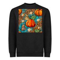 Black pumpkin and butterfly seamless pattern Heavyweight Sweatshirt - BundleAndBundleShop