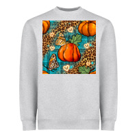 Heather Grey pumpkin and butterfly seamless pattern Heavyweight Sweatshirt - BundleAndBundleShop