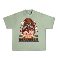 Oil Green Messy bun Baseball Urban Heavy Tee - HowdyJamesFarm