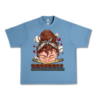 Pebble Blue Messy bun Baseball Urban Heavy Tee - HowdyJamesFarm