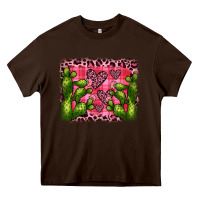 Chocolate Brown valentine's day cactus background Heavy Core Tee - JahusDesignShop