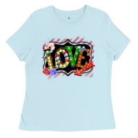 Baby Blue love frame digital valentines day Ladies Tee - Bettercallsaul