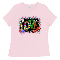 Bubblegum Pink love frame digital valentines day Ladies Tee - Bettercallsaul