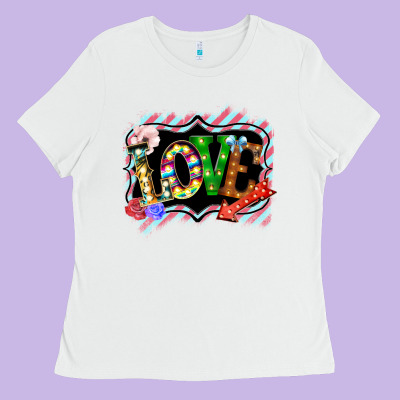 Love Frame Digital Valentines Day Ladies Tee Designed By Bettercallsaul
