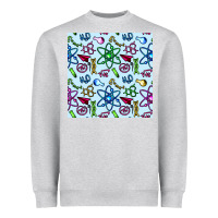 Heather Grey Science Teacher Seamless Pattern Heavyweight Sweatshirt - BundleAndBundleShop