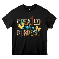 Black Created With A Purpose Heavy Core Tee - LillyAllenDesigns