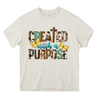 Cream Created With A Purpose Heavy Core Tee - LillyAllenDesigns
