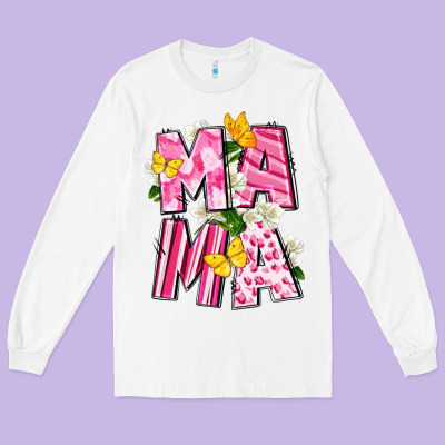 Mama Mother's Day Long Sleeve Tee Designed By Cowgirlartshop