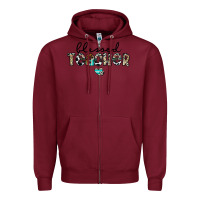 Burgundy blessed teacher Zipper Hoodie - CowhideDigitalArt