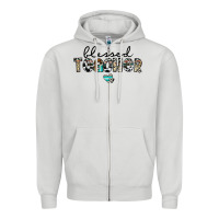 Dove Grey blessed teacher Zipper Hoodie - CowhideDigitalArt
