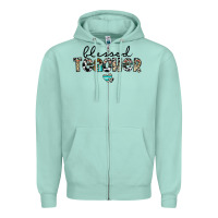 Seafoam blessed teacher Zipper Hoodie - CowhideDigitalArt