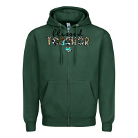 Sports Green blessed teacher Zipper Hoodie - CowhideDigitalArt