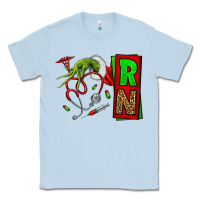 Dusty Blue Christmas Character  Nurse Classic Tee - NancyCooperArtShop